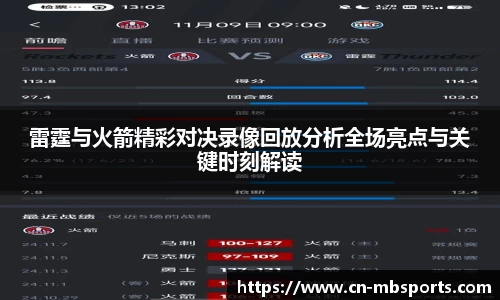 雷霆与火箭精彩对决录像回放分析全场亮点与关键时刻解读